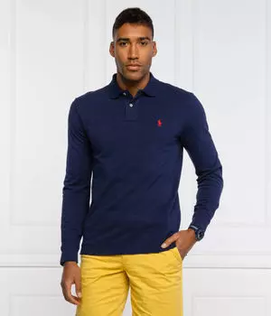 Рубашка поло Custom slim fit Polo Ralph Lauren, синий
