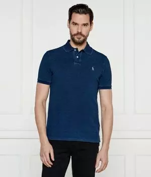 Рубашка поло Custom slim fit Polo Ralph Lauren, синий