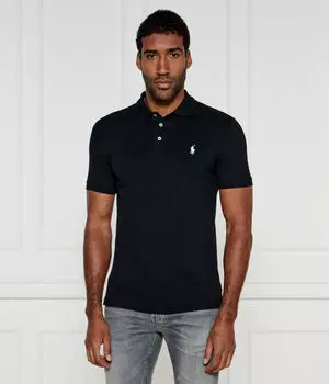 Рубашка поло Custom slim fit Polo Ralph Lauren, черный