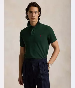 Рубашка поло Custom slim fit Polo Ralph Lauren, зеленый