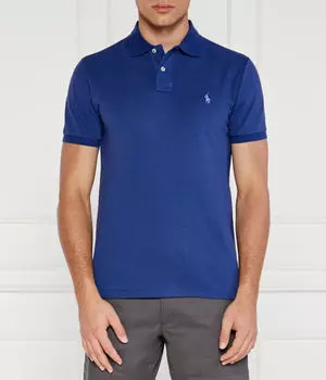 Рубашка поло Custom slim fit Polo Ralph Lauren, синий