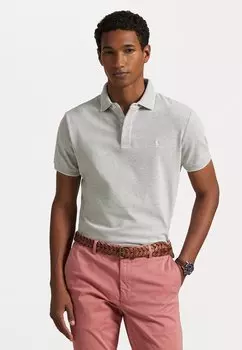 Рубашка поло CUSTOM SLIM FIT STRETCH OXFORD MESH POLO Polo Ralph Lauren, светло-серый