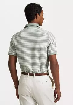 Рубашка поло Custom Slim Fit Striped Mesh Polo Shirt Polo Ralph Lauren, зеленый