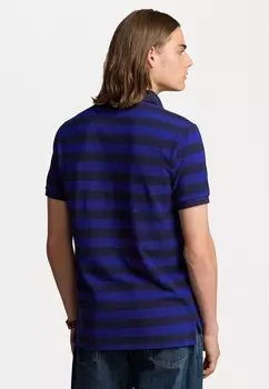 Рубашка поло CUSTOM SLIM FIT STRIPED MESH POLO SHIRT Ralph Lauren, синий