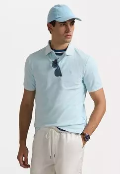 Рубашка поло CUSTOM SLIM MINERAL-DYED POLO SHIRT Polo Ralph Lauren, светло-голубой
