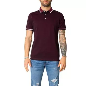 Рубашка поло цвета бордо из хлопка Jack & Jones