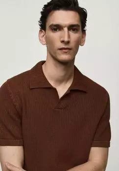 Рубашка-поло Dafne Mango, коричневый