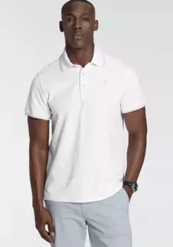Рубашка-поло DELMAO, с модной биркой на груди - НОВЫЙ БРЕНД!, белый
