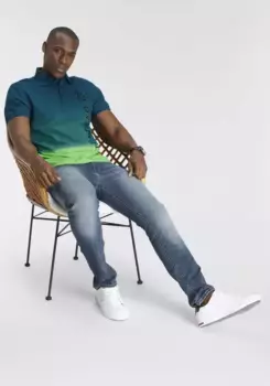 Рубашка-поло DELMAO, с модным цветовым градиентом и принтом - НОВЫЙ БРЕНД!, зеленый