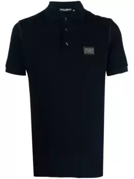Рубашка поло DG Essentials из ткани пике DOLCE & GABBANA, синий