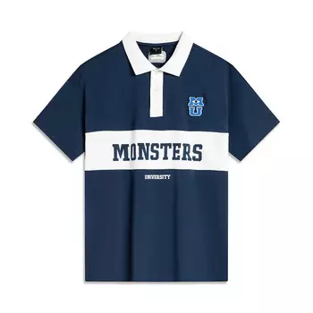 Рубашка поло Disney Unisex Deep Blue/молочно-белый Lining, темно-синий/белый