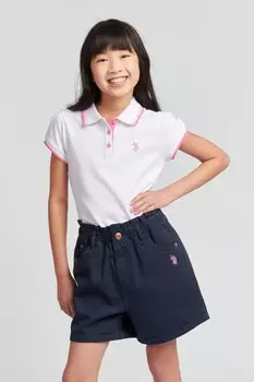 Рубашка-Поло для девочек с короткими рукавами U.S. Polo Assn, белый