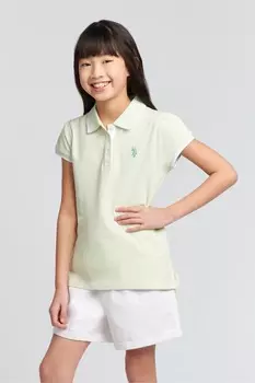 Рубашка-Поло для девочек с короткими рукавами U.S. Polo Assn, зеленый