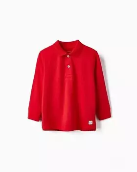 Рубашка-поло для мальчика из 100% хлопка с ребристой отделкой Zippy, красный