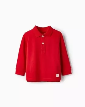 Рубашка-поло для мальчика из 100% хлопка с ребристой отделкой Zippy, красный