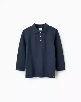 Рубашка-поло для мальчика с длинными рукавами из 100% хлопка Zippy, темно-синий