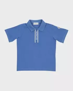 Рубашка-поло для мальчика с короткими рукавами Moncler, цвет Blue