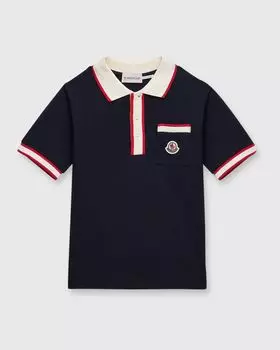 Рубашка-поло для мальчика с короткими рукавами Moncler, цвет Blue Navy
