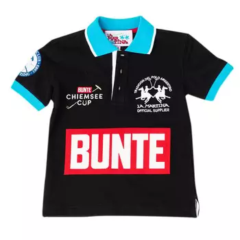 Рубашка-Поло для мальчика с короткими рукавами и контрастным воротником с лацканами 2kp049 La Martina, черный