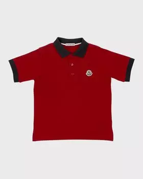 Рубашка-поло для мальчиков с нашивкой-логотипом Moncler, цвет Red