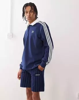 Рубашка поло для регби Adidas Originals Adicolor в цвете ночной индиго/белый