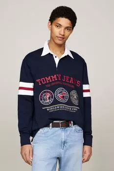Рубашка-Поло для регби varsity explorer Tommy Jeans, синий