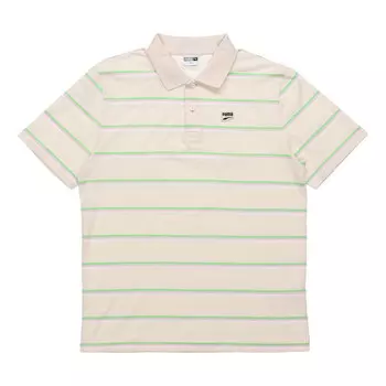 Рубашка поло downtown stripe polo tee shirt 'beige' Puma, бежевый