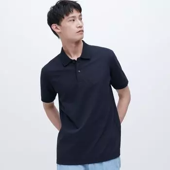 Рубашка-поло Dry Kanoko Uniqlo, темно-синий