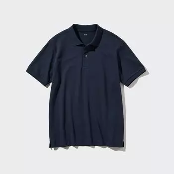 Рубашка-поло DRY Пике UNIQLO, темно-синий