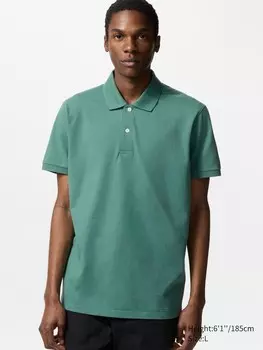 Рубашка поло dry piqu Uniqlo, цвет 52 зеленый
