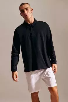 Рубашка-Поло Drymove с длинными рукавами H&M, черный