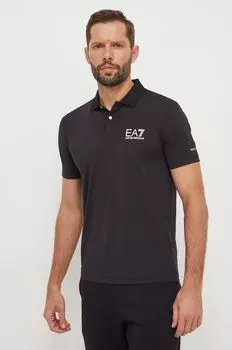 Рубашка поло EA7 Emporio Armani, черный