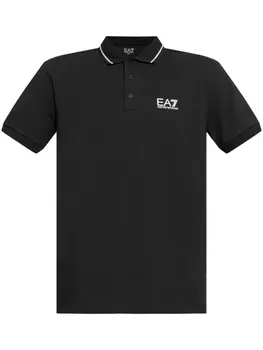 Рубашка-поло Ea7 Emporio Armani из ткани пике, черный