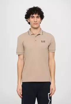 Рубашка поло EA7 Emporio Armani, серо-коричневый