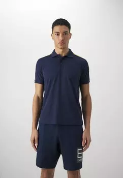 Рубашка-поло EA7 Emporio Armani, темно-синяя