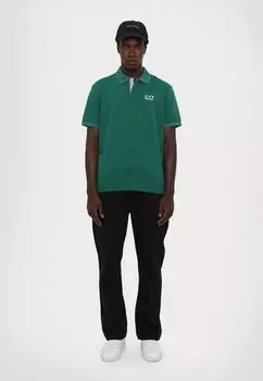 Рубашка поло EA7 Emporio Armani, зеленый