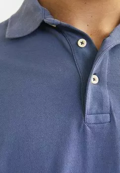 Рубашка-поло Einfarbig Jack & Jones, темно-синий