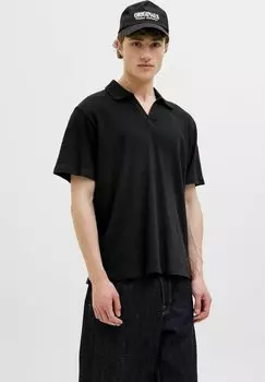 Рубашка поло EINFARBIG POLOKRAGEN Jack & Jones, черный