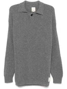 Рубашка-поло Emporio Armani из рубчатой ткани, серый