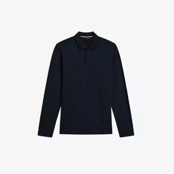 Рубашка-поло Enio с длинными рукавами из хлопка и кашемира Ted Baker, темно-синий