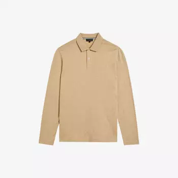 Рубашка-поло Enio с длинными рукавами из хлопка и кашемира Ted Baker, оранжевый