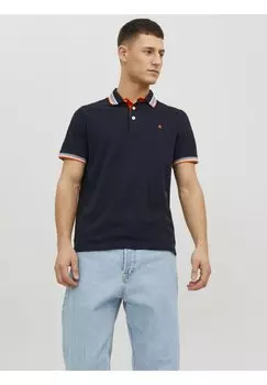 Рубашка-поло EPAULOS SS NOOS Jack & Jones, темно-синий черный