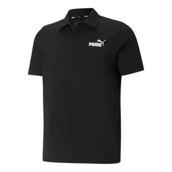 Рубашка поло ess pique polo shirt 'black' Puma, черный