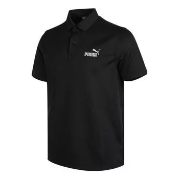 Рубашка поло essentials polo shirt 'black' Puma, черный