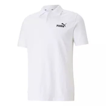 Рубашка поло essentials polo shirt 'white' Puma, белый