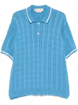 Рубашка поло фактурной вязки Marni, синий