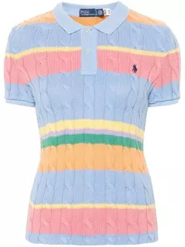 Рубашка поло фактурной вязки в полоску Polo Ralph Lauren, синий
