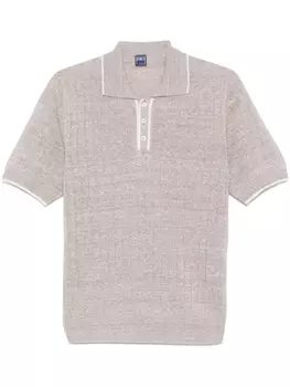 Рубашка-поло Fedeli из рубчатой ткани, коричневый