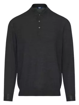 Рубашка-поло Fedeli из тонкого трикотажа, серый