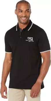 Рубашка-поло Flat Head Pique Polo Karl Lagerfeld Paris, черный